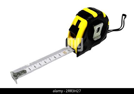Construction measuring tape on a white background. Roulette Stock Photo