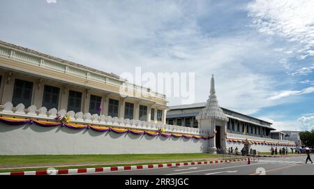 Bangkok, Thailand - Jun 1, 2019: The atmosphere in the Grand Palace temple with visitors and tourists, Grand Palace, Bangkok, Thailand. - The Grand Pa Stock Photo