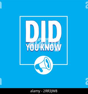 Did you Know social post design. Stock Vector