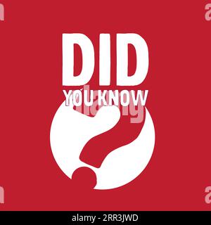 Did you Know social post design. Stock Vector