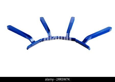 Non-permanent blue plastic shaving machine isolated on white background Stock Photo
