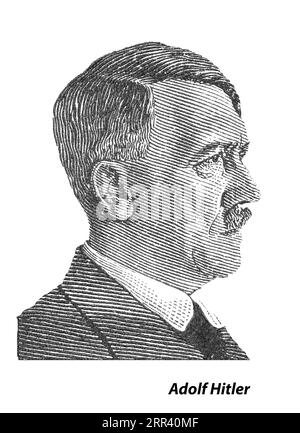 GERMAN REICH - CIRCA 1944: A stamp printed in Germany shows image of Adolf Hitler circa 1944 Stock Photo