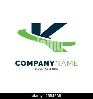 Initial Letter K Swoosh Icon Vector Logo Template Illustration Design Stock Vector