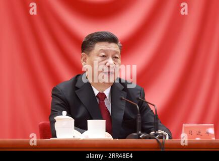 201124 -- BEIJING, Nov. 24, 2020 -- Chinese President Xi Jinping, also general secretary of the Communist Party of China CPC Central Committee and chairman of the Central Military Commission, delivers a speech at a gathering to honor model workers and exemplary individuals at the Great Hall of the People in Beijing, capital of China, Nov. 24, 2020.  CHINA-BEIJING-XI JINPING-MODEL WORKERS-EXEMPLARY INDIVIDUALS-GATHERING CN DingxLin PUBLICATIONxNOTxINxCHN Stock Photo