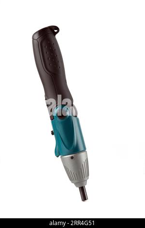 Automatic charging cordless screwdriver isolated on white. working tool Stock Photo