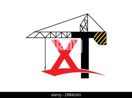 Letter X Construction Logo Symbol Vector Template. Stock Vector