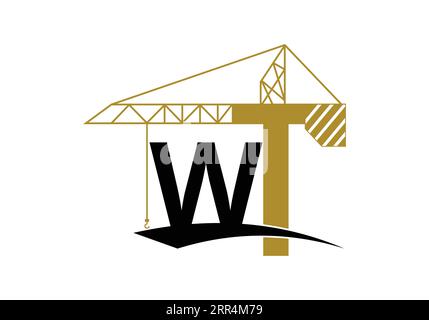 Letter W Construction Logo Symbol Vector Template. Stock Vector