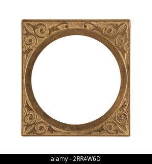 Round ornamental metal frame isolated on white background Stock Photo