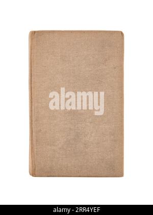 Old book cover isolated on white background with clipping path Stock Photo