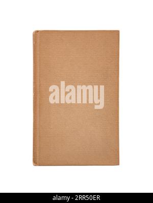 Old book cover isolated on white background with clipping path Stock Photo