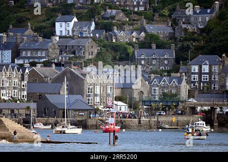 Barmouth (Abermaw) harbour and town - Gwynedd, Wales, UK  4 August 2023 Stock Photo