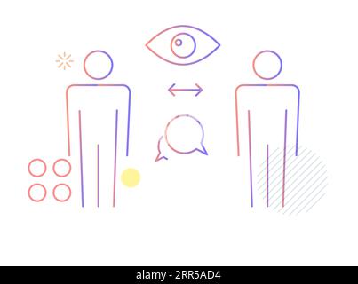 Communication Best Practices - Maintain Eye Contact - Concept Illustration  as EPS 10 File Stock Vector