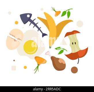 Wet Waste - Food Wastage - Icon as EPS 10 File Stock Vector