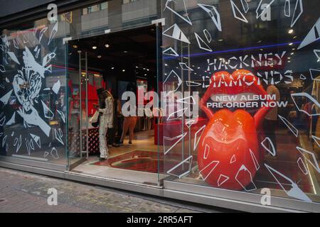 London UK. 6 September 2023  The Rolling Stones launch the new album Hackney Diamonds  promoted at the official Rolling Stones store in Carnaby Street London. Credit amer ghazzal/Alamy Live News Stock Photo