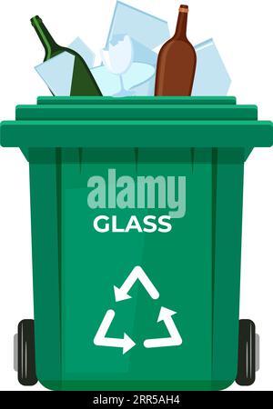 Waste Management - Glass Recycle Bins  - Icon as EPS 10 File Stock Vector