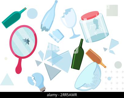 Waste Management - Recycle Broken Glass - Icon as EPS 10 File Stock Vector