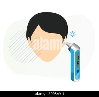 Digital In Ear Thermometer - Stock Illustration as EPS 10 File Stock Vector