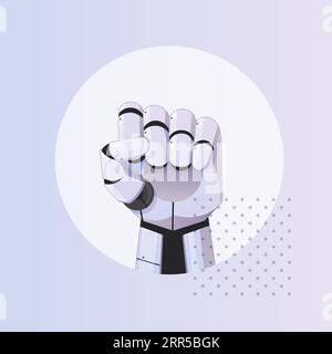 Robotic Hand - Fist Gesture - Illustration as EPS 10 File Stock Vector