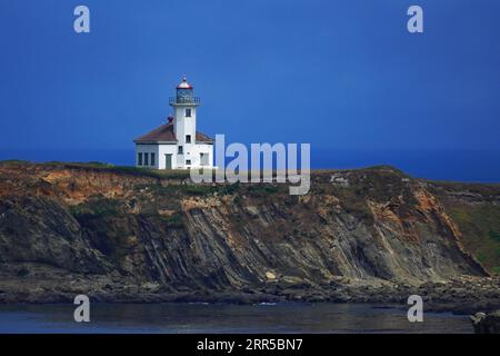 Cape Arago Lighthouse on the Oregon Coast Stock Photo