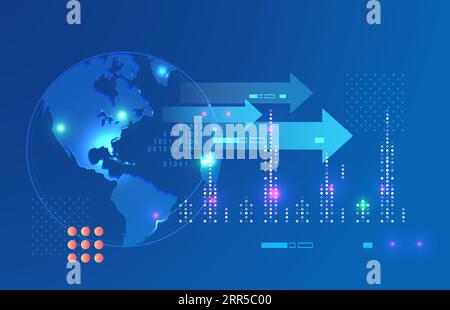 Driving Growth and Innovation - Global Impact of Artificial Intelligence  - Illustration as EPS 10 File Stock Vector