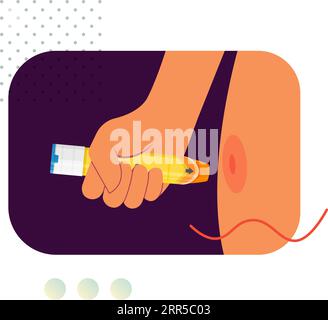 Adrenaline- hormone Injection for Severe Food Allergy - Stock Illustration as EPS 10 File Stock Vector