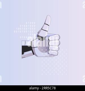 Robotic Hand - Thumbs up - Like - Illustration as EPS 10 File Stock Vector