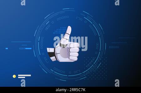 Robotic Hand - Thumbs up Gesture - Like - Illustration as EPS 10 File Stock Vector