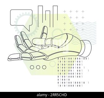 Robotic Hand - Enable Growth - Illustration as EPS 10 File Stock Vector
