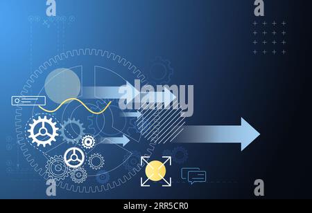 Gear in Movement - Technology to Drive Growth - Stock Illustration as EPS 10 File Stock Vector