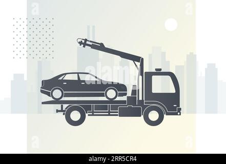 Car Towing - Road Side Recovery Services  - Stock Icon as EPS 10 File Stock Vector