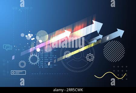 Gear in Movement - Technology to Drive Growth - Stock Illustration as EPS 10 File Stock Vector