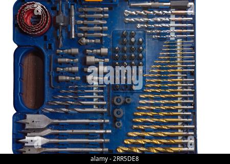 A set of locksmith tools packed in a plastic box for homework Stock Photo