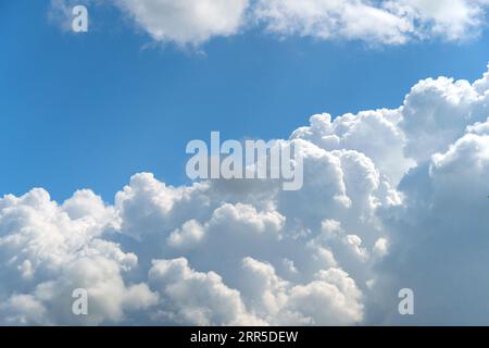 Large, white cumulus cloud against a blue sky Stock Photo