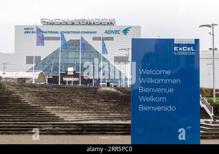 210113 -- LONDON, Jan. 13, 2021 -- Photo taken on Jan. 12, 2021 shows a general view of the Vaccination Centre at ExCel exhibition centre in London, Britain. British Prime Minister Boris Johnson on Monday warned against false complacency as the country is seeking to speed up the coronavirus vaccine rollout. According to the prime minister, 2.4 million coronavirus jabs have been administered across Britain. Seven new mass vaccination sites in England opened Monday, as the country races against time to bring the pandemic under control.  BRITAIN-LONDON-COVID-19-VACCINE ROLLOUT HanxYan PUBLICATION Stock Photo