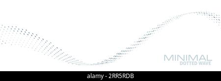 Simple abstract bluish dotted wave with small squares. Minimal vector graphics Stock Vector
