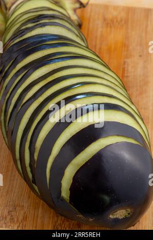 Sliced eggplant. Studio shot. Stock Photo