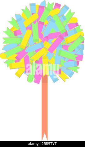 Vector abstract colorful tree made from office note paper stickers in various colors and shapes in trendy bright shades. EPS. isolate. Design for poster, banner, brocure, greetings or invitation cards Stock Vector