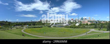 Panoramic summer cityscape of Edmonton, Alberta, Canada. Stock Photo