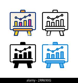 strategy business icon in 4 style flat, line, glyph and duotone Stock Vector