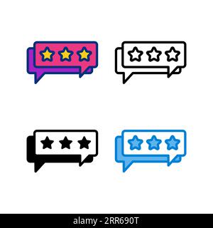 feedback review icon in 4 style flat, line, glyph and duotone Stock Vector