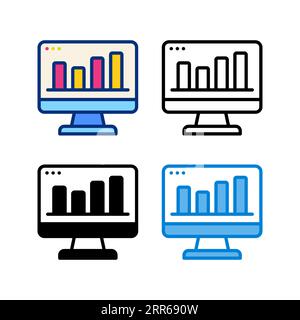 Dashboard icon in 4 style flat, line, glyph and duotone Stock Vector