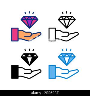 value icon in 4 style flat, line, glyph and duotone Stock Vector