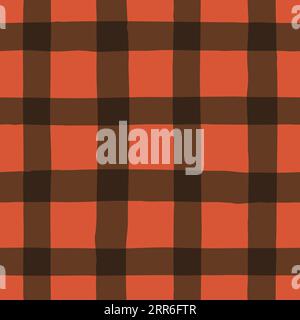 Festive Hand-Drawn Checked Vector Seamless Pattern Stock Vector