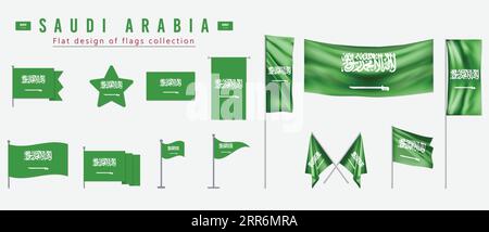 Saudi Arabia flag, flat design of flags collection Stock Vector
