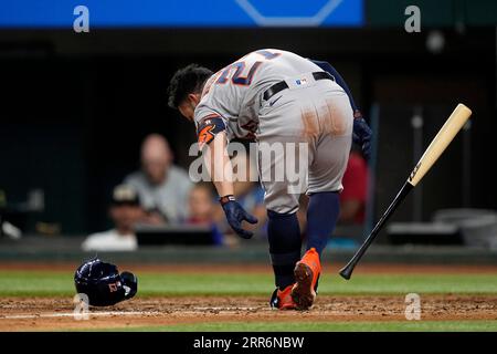 Texas Rangers relief pitcher Jose Leclerc throws to the Oakland Athletics  in the ninth inning of a baseball game in Arlington, Texas, Wednesday,  Sept. 14, 2022. (AP Photo/Tony Gutierrez Stock Photo - Alamy