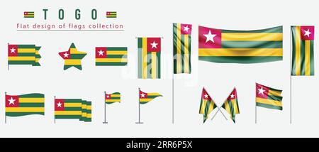 Togo flag, flat design of flags collection Stock Vector