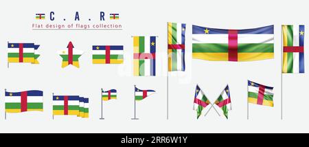 C.A.R flag, flat design of flags collection Stock Vector