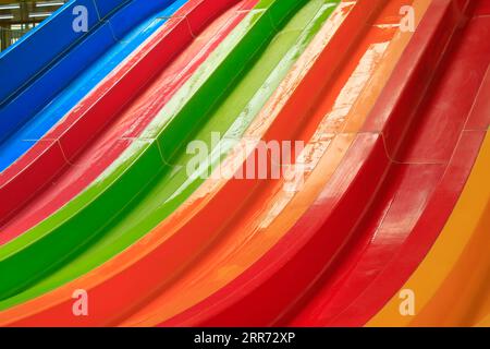 colorful water slides, closeup of photo Stock Photo