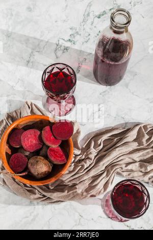 Freshly squeezed beet juice Stock Photo