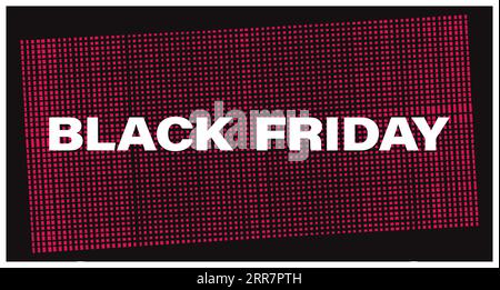 Black Friday sale banner Promotional marketing discount event Horizontal black, red and white banner or card design Vector illustration Isolated on wh Stock Vector